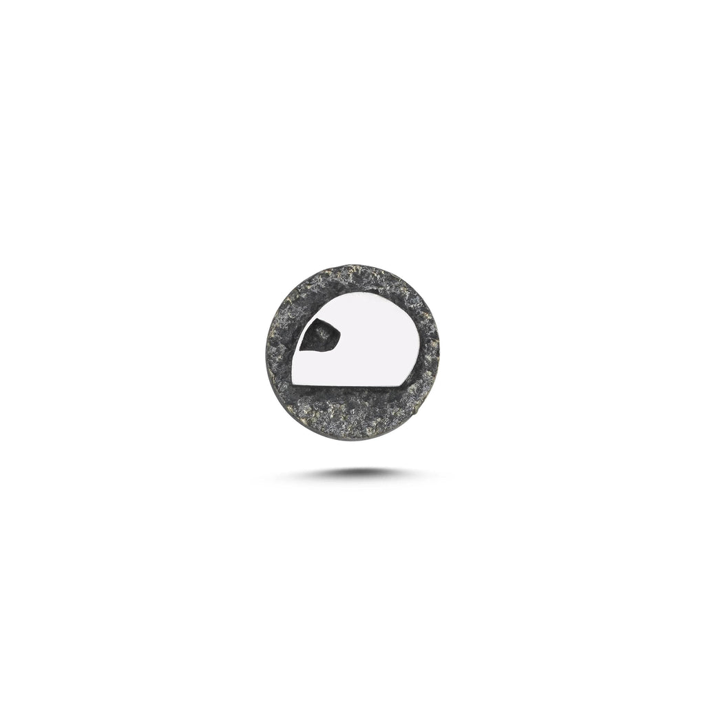 Motosiklet Kaskı Sembolü Manyetik Charm - Dark Silver
