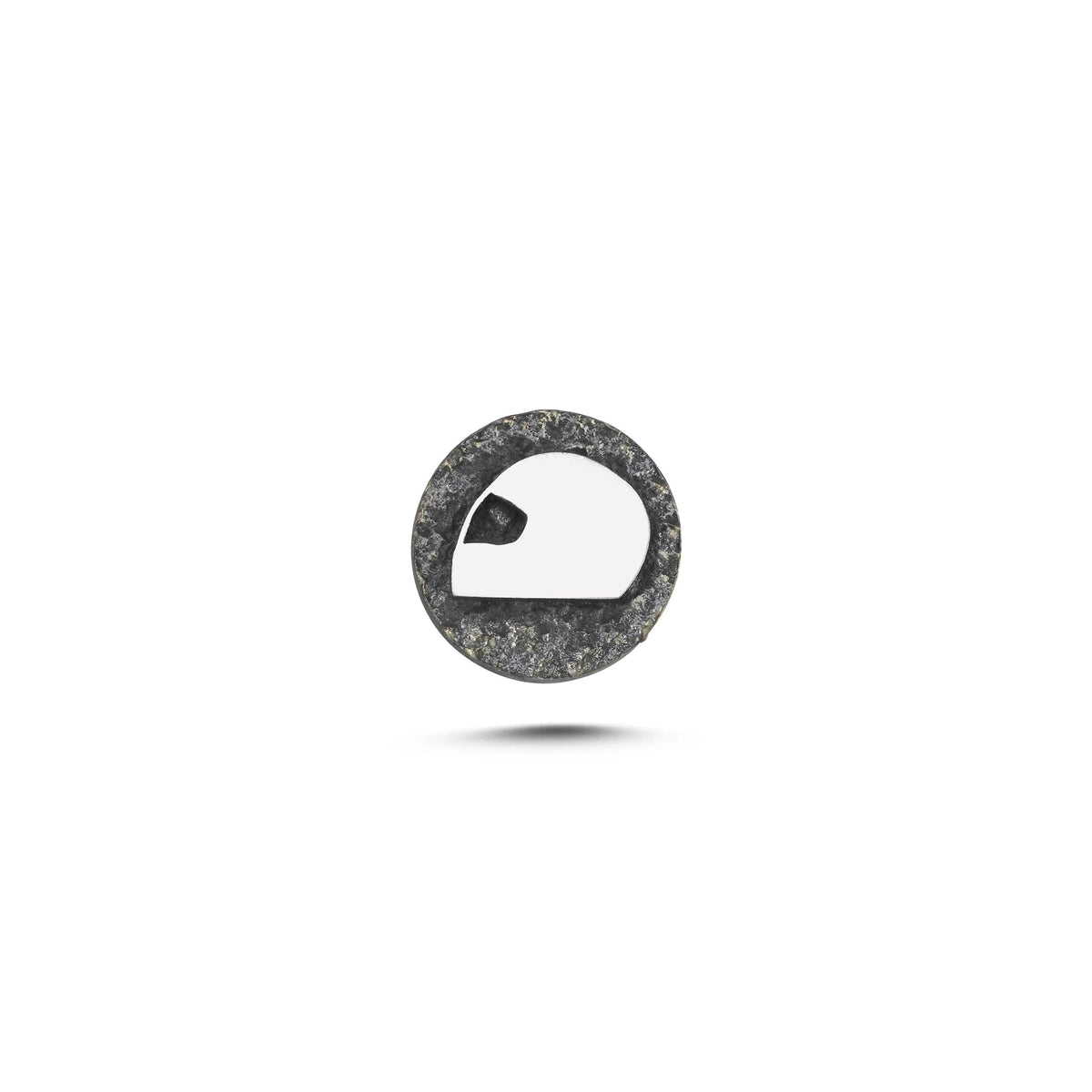 Motosiklet Kaskı Sembolü Manyetik Charm - Dark Silver