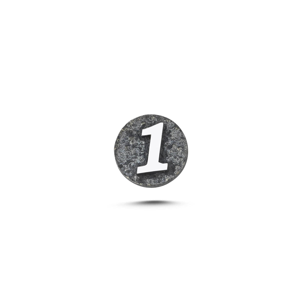 1 Rakamı Manyetik Charm - Dark Silver