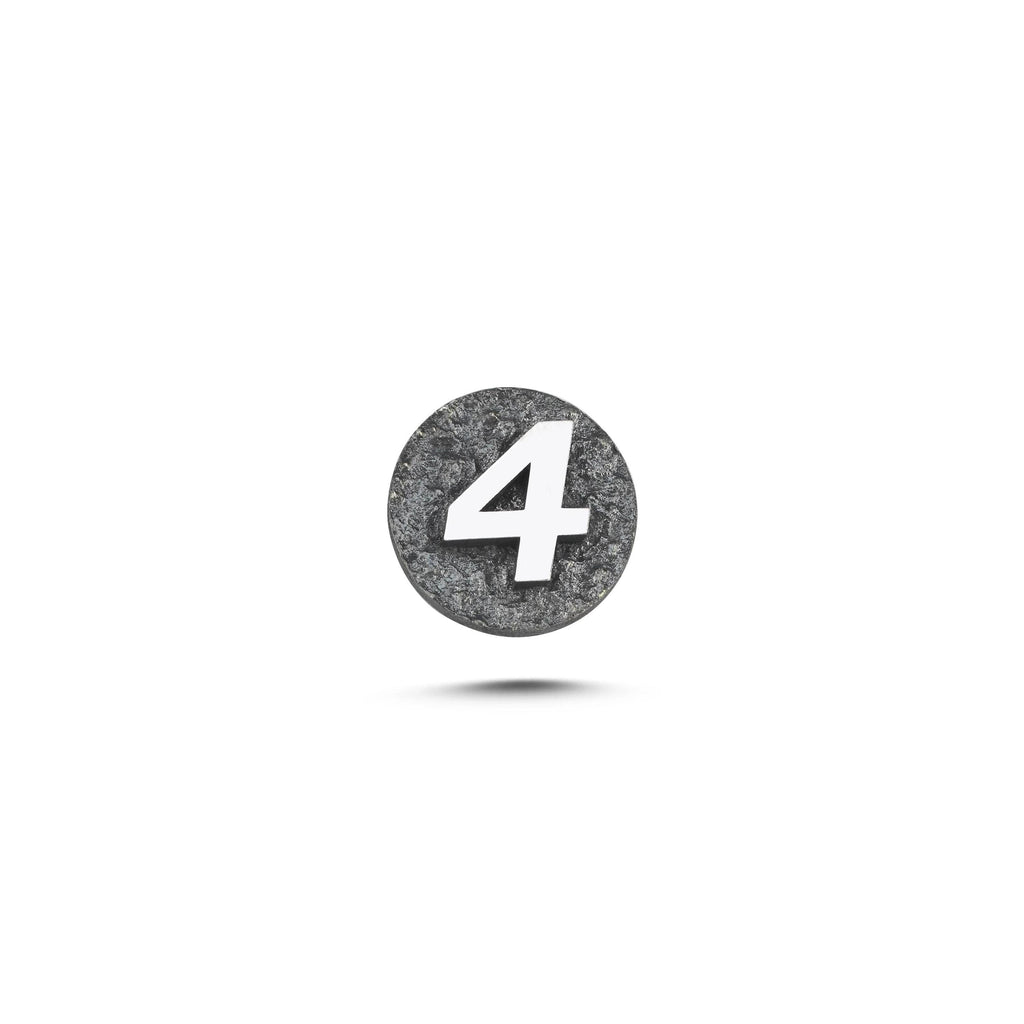 4 Rakamı Manyetik Charm - Dark Silver