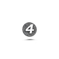 4 Rakamı Manyetik Charm - Dark Silver