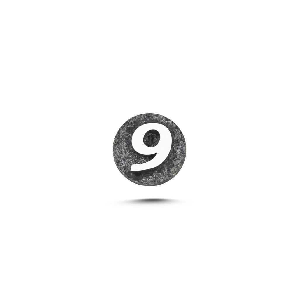9 Rakamı Manyetik Charm - Dark Silver