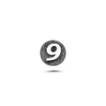 9 Rakamı Manyetik Charm - Dark Silver