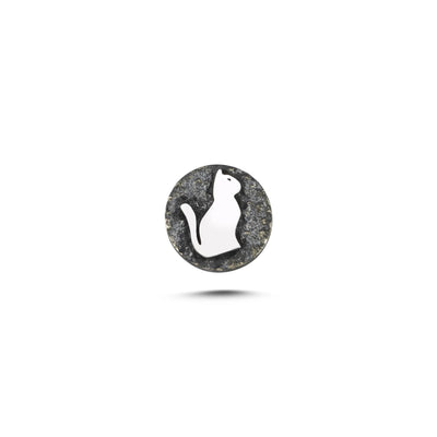 Kedi Sembolü 5 Manyetik Charm - Dark Silver