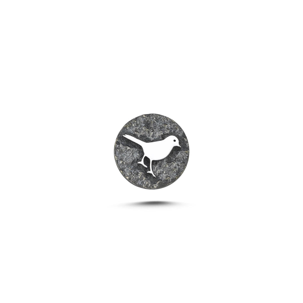 Kuş Sembolü 1 Manyetik Charm - Dark Silver