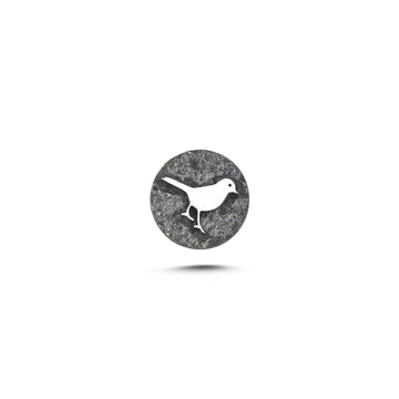 Kuş Sembolü 1 Manyetik Charm - Dark Silver
