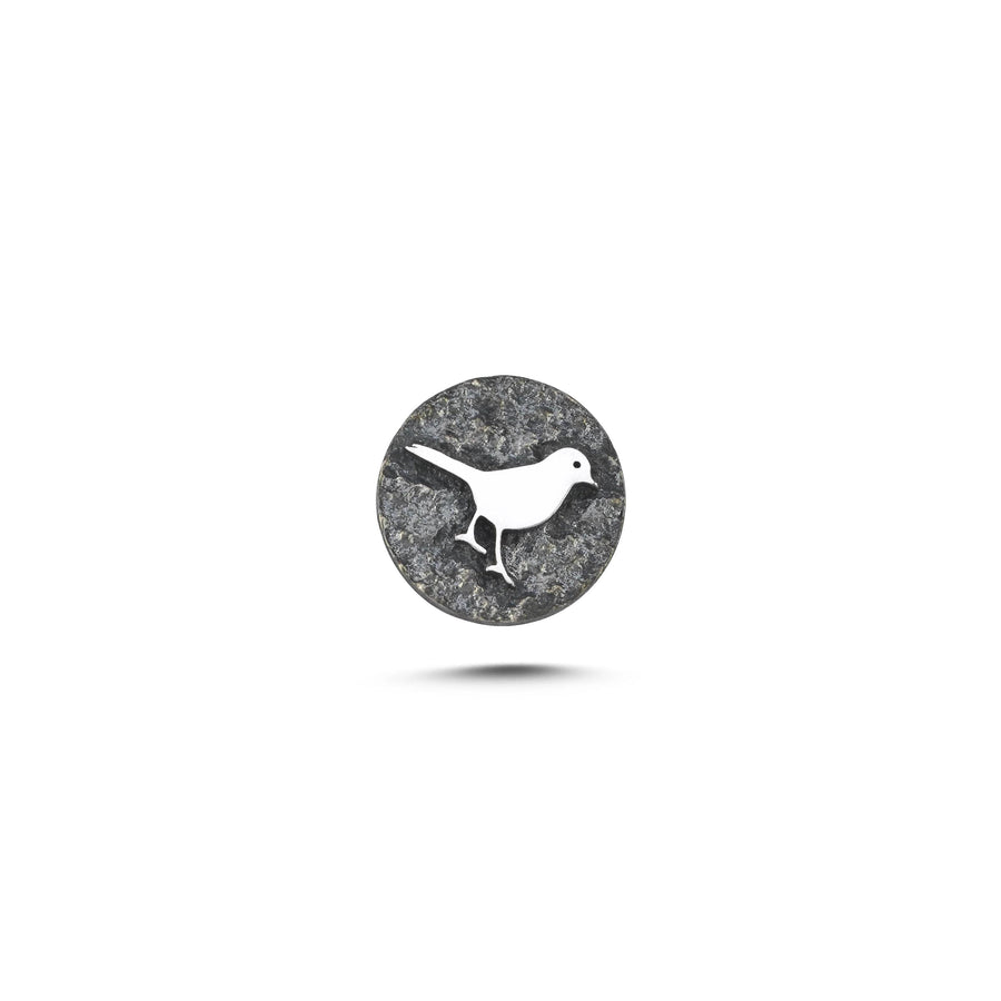 Kuş Sembolü 1 Manyetik Charm - Dark Silver
