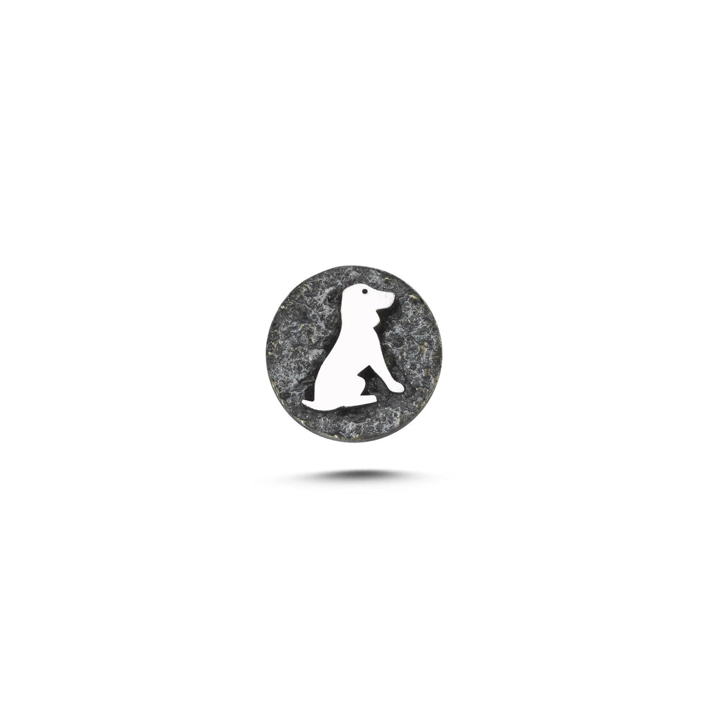 Köpek Sembolü 1 Manyetik Charm - Dark Silver