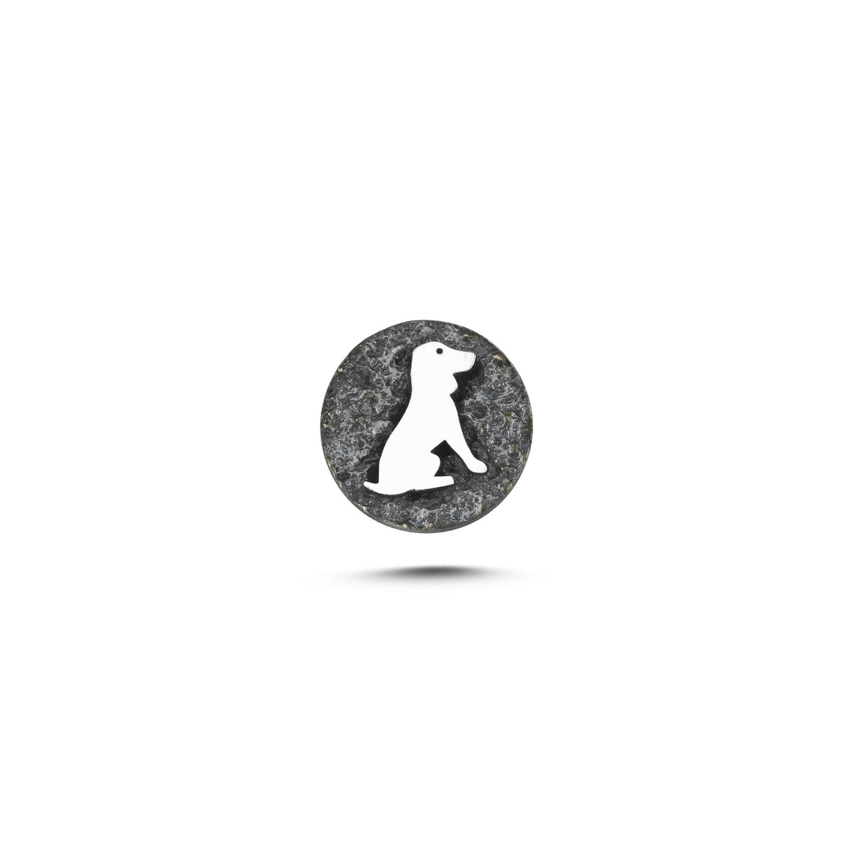 Köpek Sembolü 1 Manyetik Charm - Dark Silver
