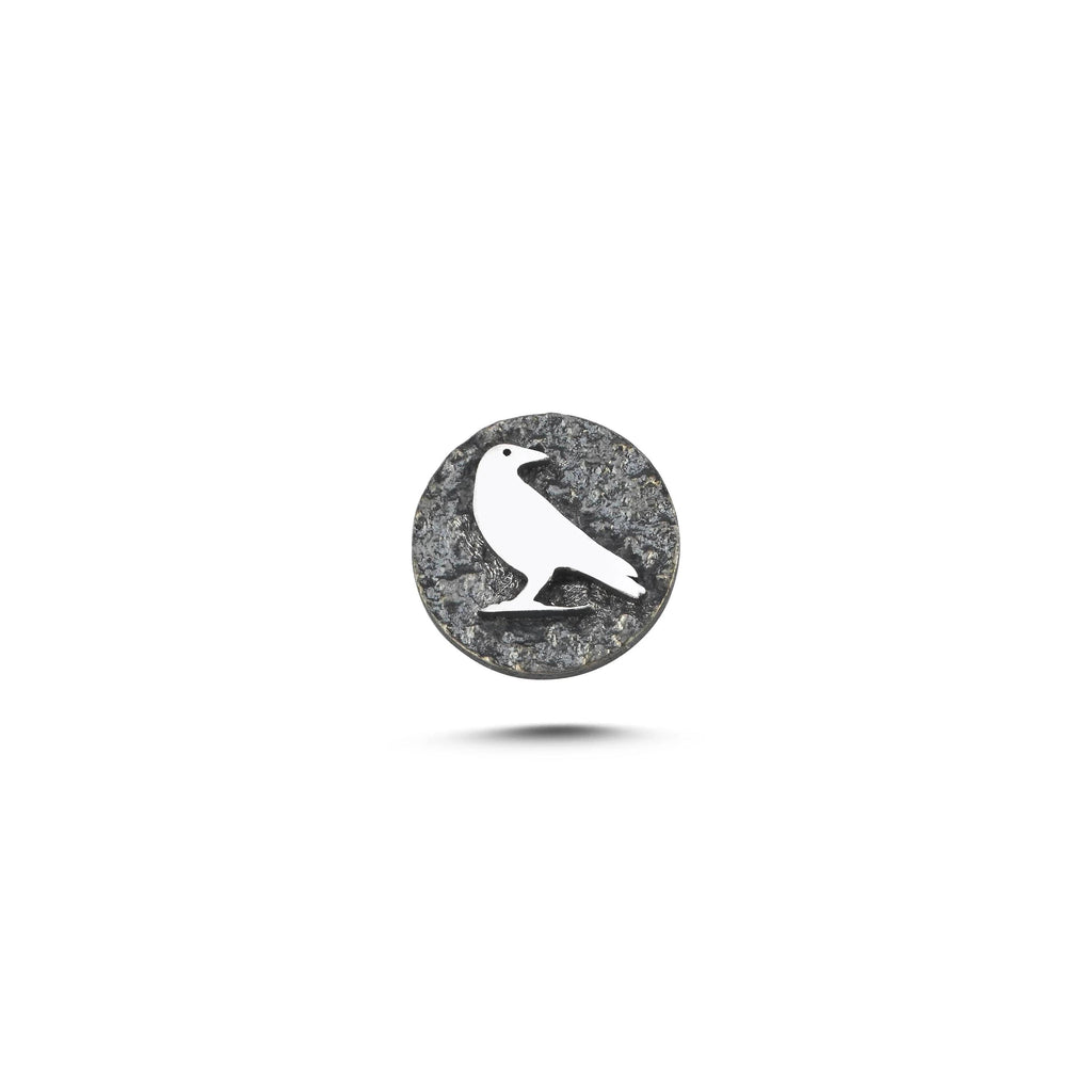 Kuzgun Sembolü Manyetik Charm - Dark Silver