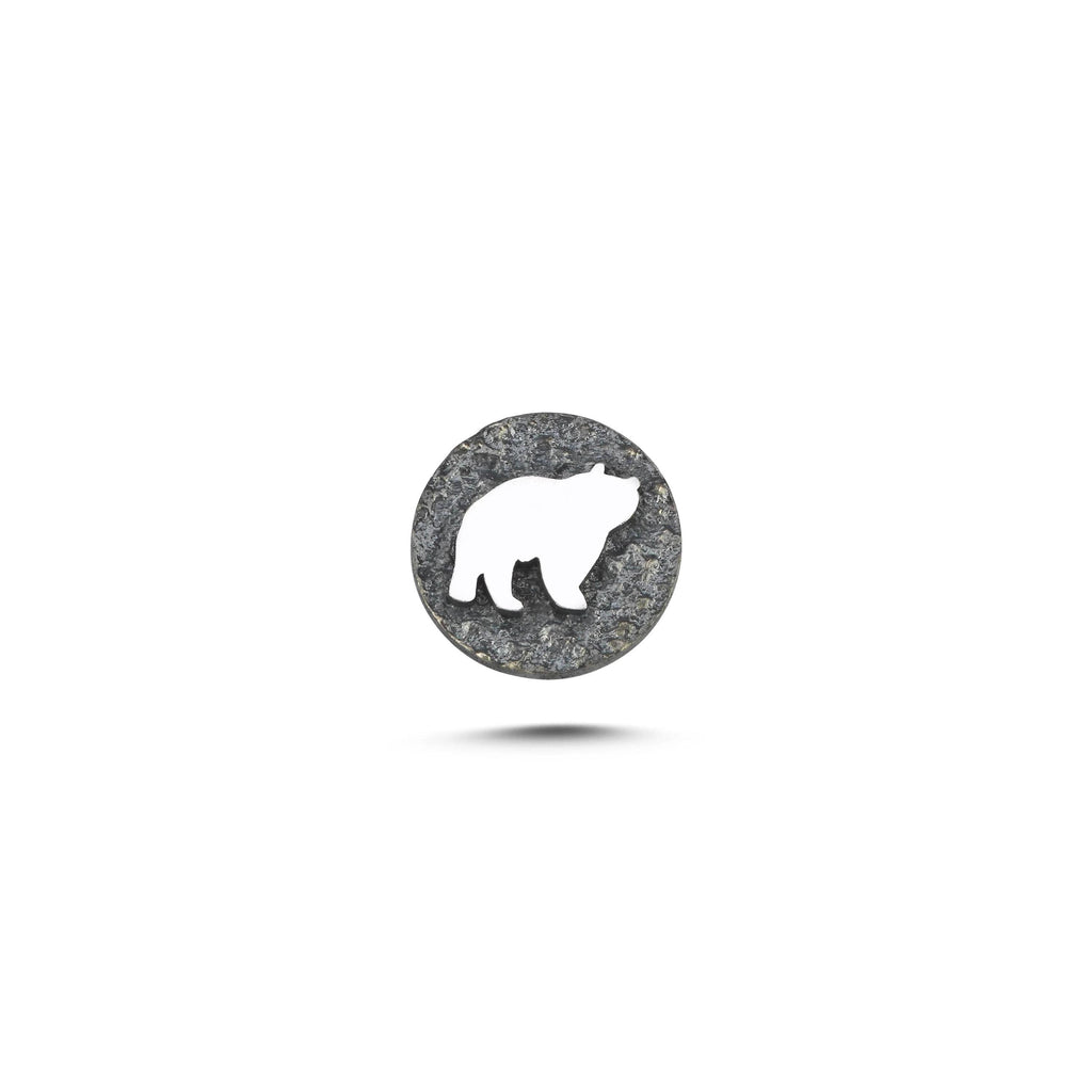Ayı Sembolü 2 Manyetik Charm - Dark Silver