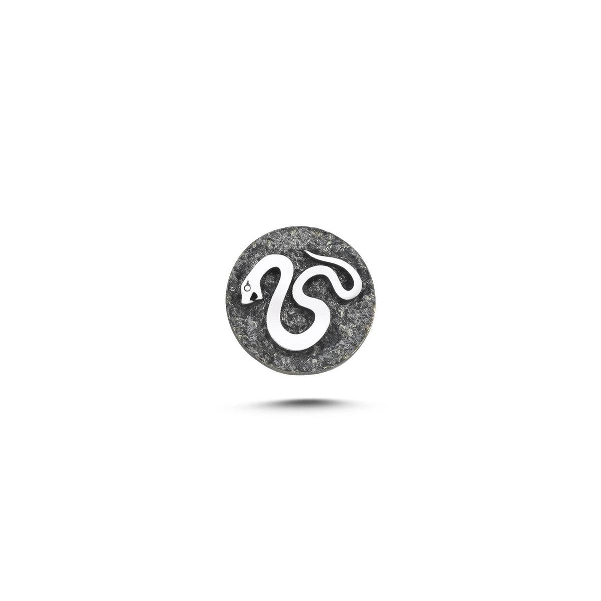 Yılan Sembolü Manyetik Charm - Dark Silver