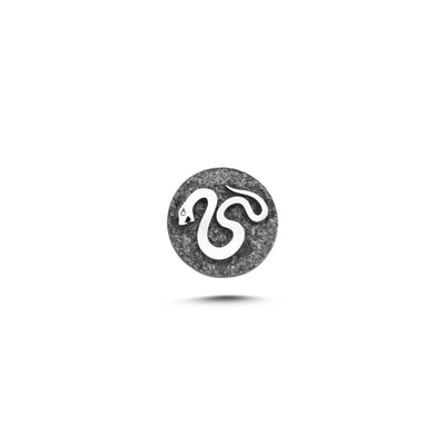 Yılan Sembolü Manyetik Charm - Dark Silver
