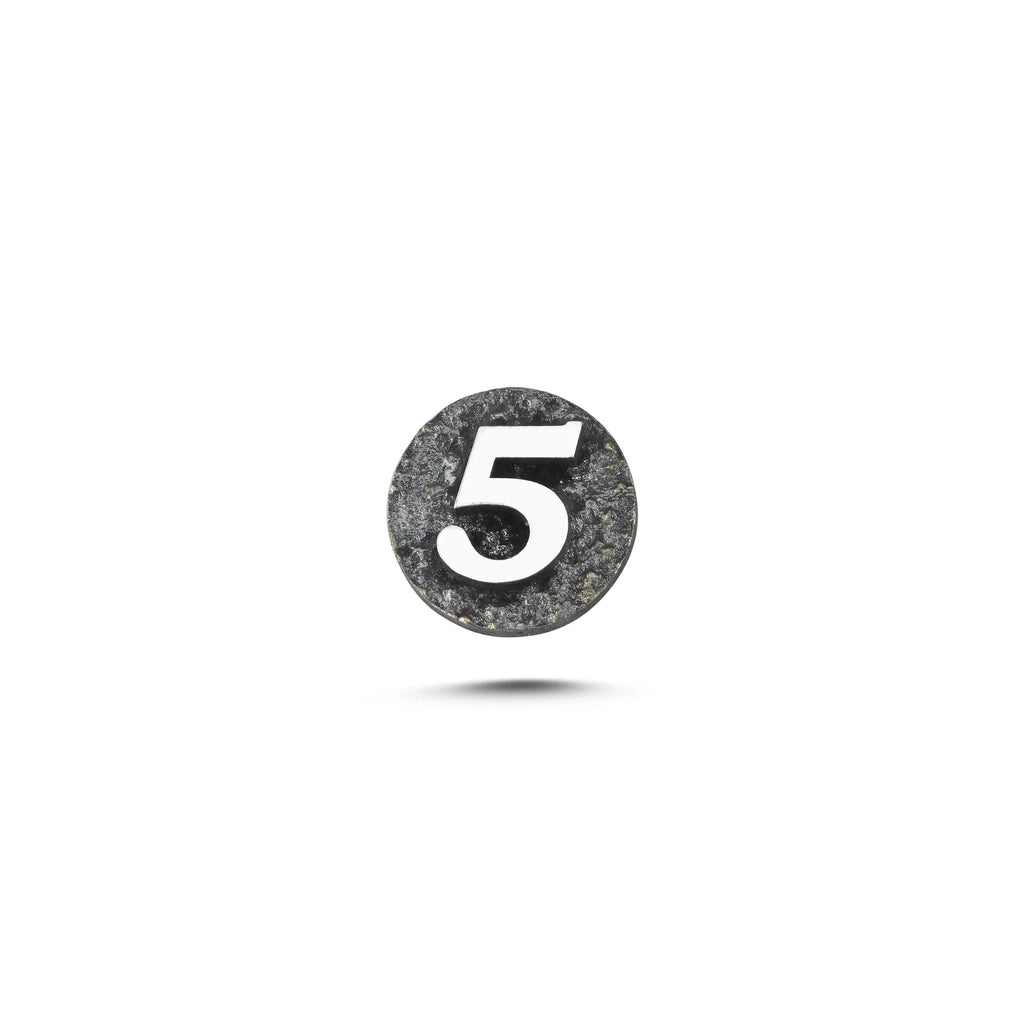 5 Rakamı Manyetik Charm - Dark Silver