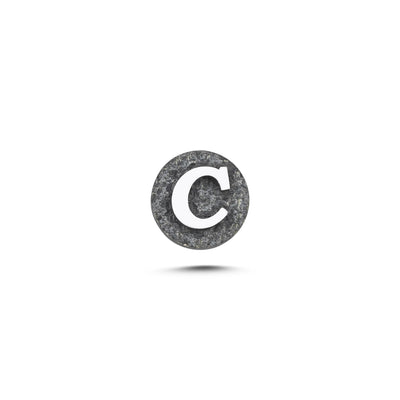 C Letter Magnetic Charm - Dark Silver