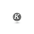 K Harfi Manyetik Charm - Dark Silver