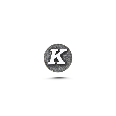 K Letter Magnetic Charm - Dark Silver