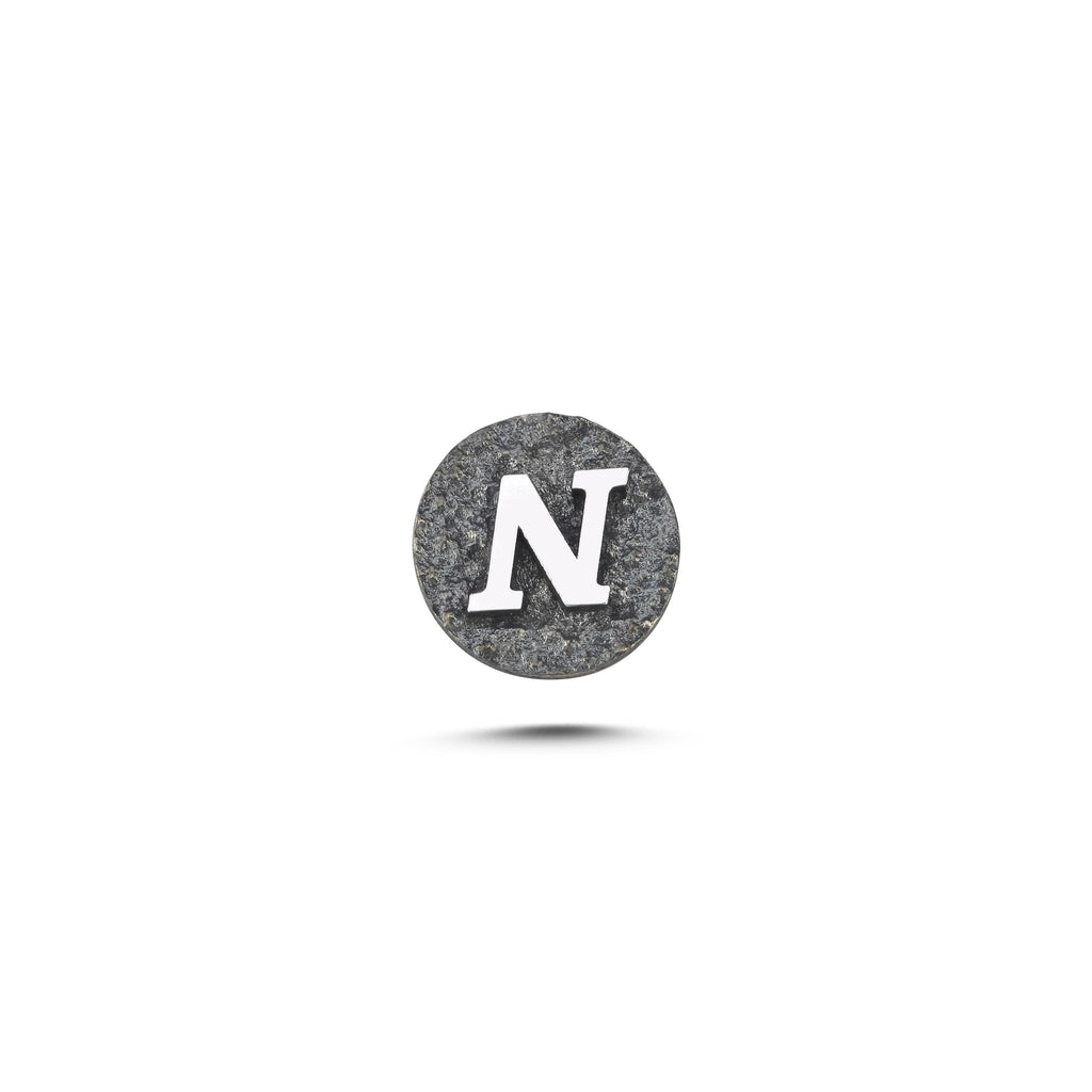 N Harfi Manyetik Charm - Dark Silver