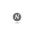 N Harfi Manyetik Charm - Dark Silver