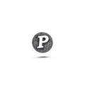 P Harfi Manyetik Charm - Dark Silver