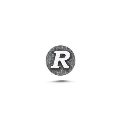 R Letter Magnetic Charm - Dark Silver