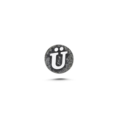 Ü Letter Magnetic Charm - Dark Silver