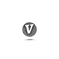 V Harfi Manyetik Charm - Dark Silver