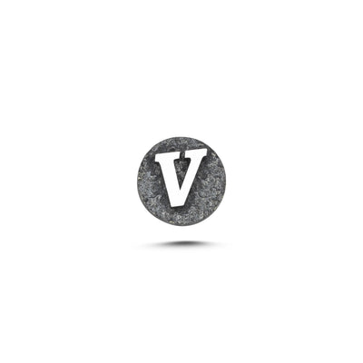 V Letter Magnetic Charm - Dark Silver