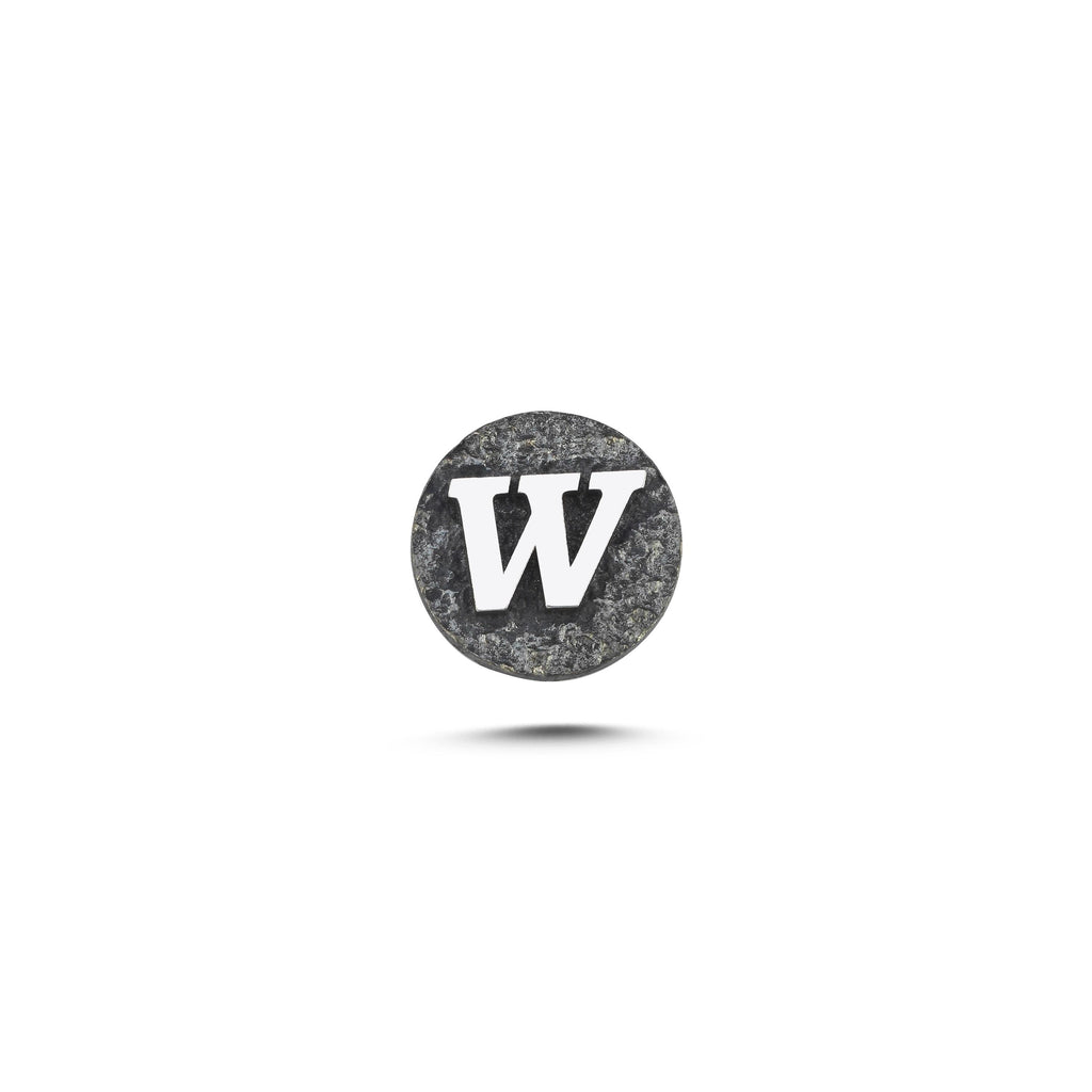 W Harfi Manyetik Charm - Dark Silver