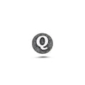 Q Harfi Manyetik Charm - Dark Silver
