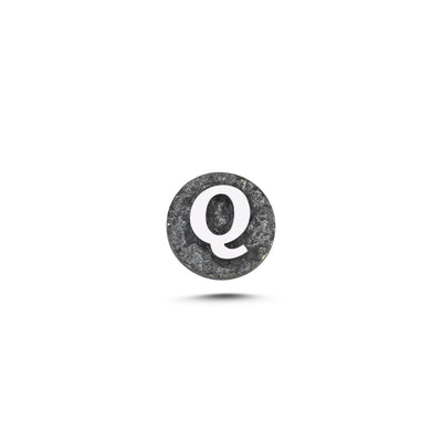 Q Letter Magnetic Charm - Dark Silver