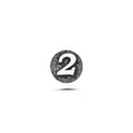 2 Rakamı Manyetik Charm - Dark Silver