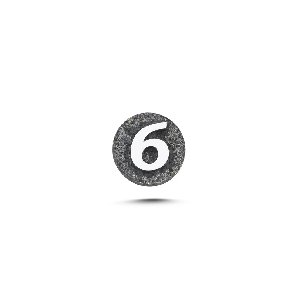 6 Rakamı Manyetik Charm - Dark Silver