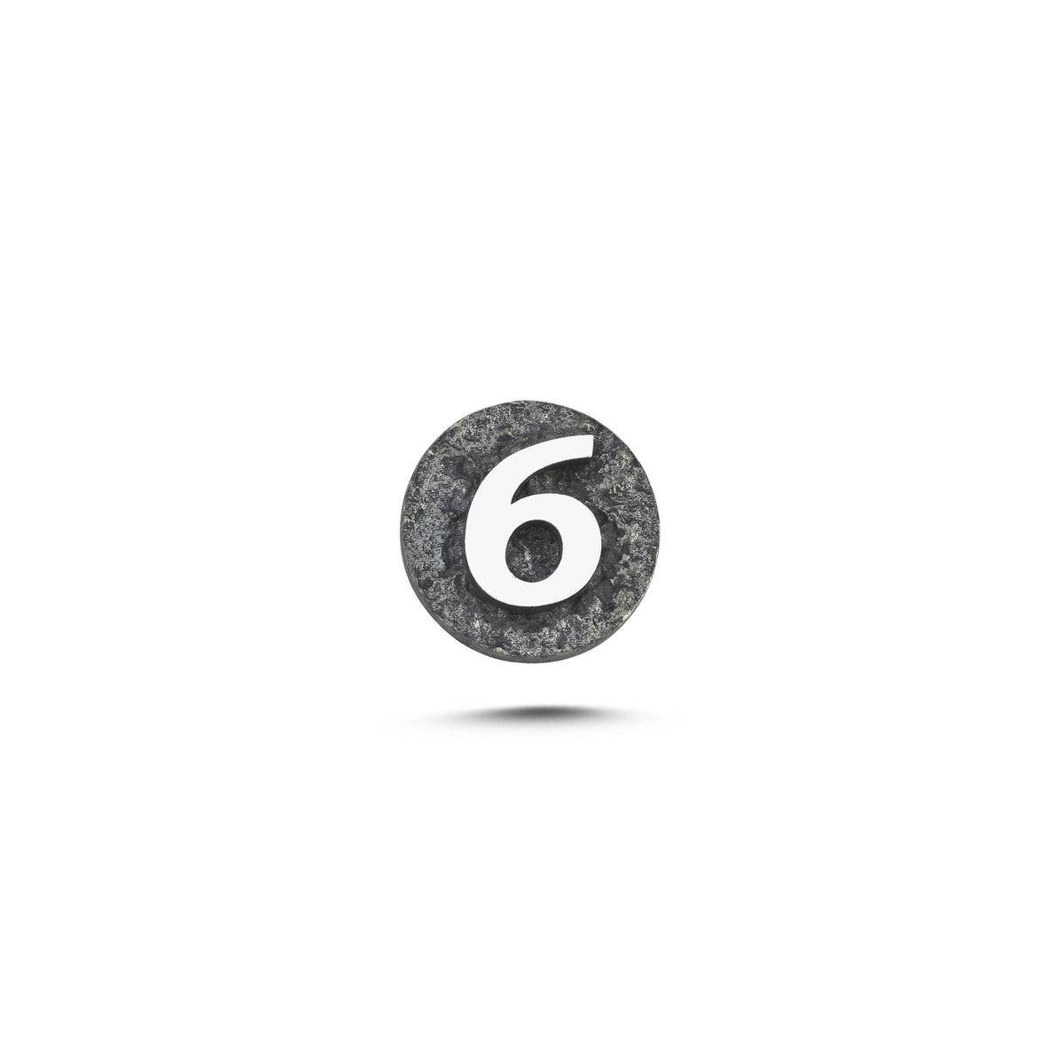 6 Rakamı Manyetik Charm - Dark Silver