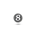 8 Rakamı Manyetik Charm - Dark Silver