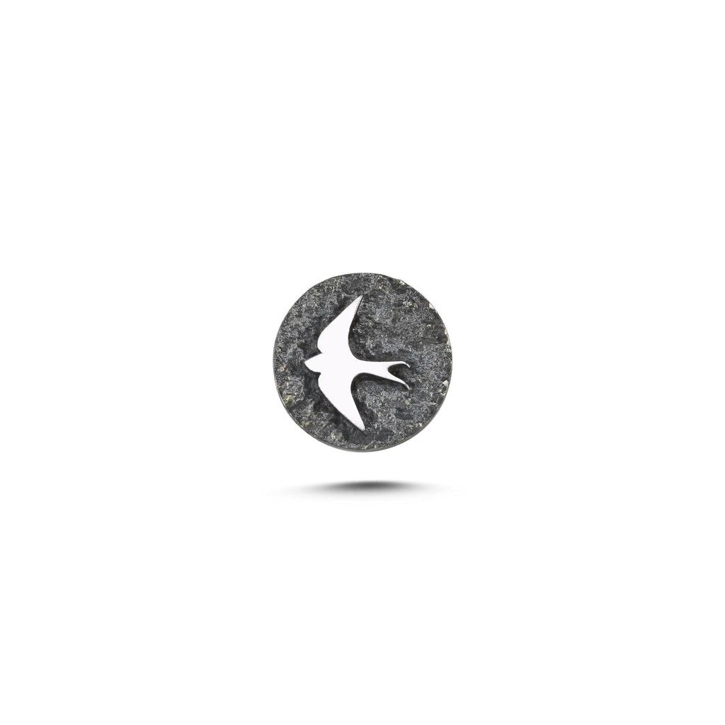 Kuş Sembolü 2 Manyetik Charm - Dark Silver