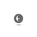 Kuş Sembolü 2 Manyetik Charm - Dark Silver