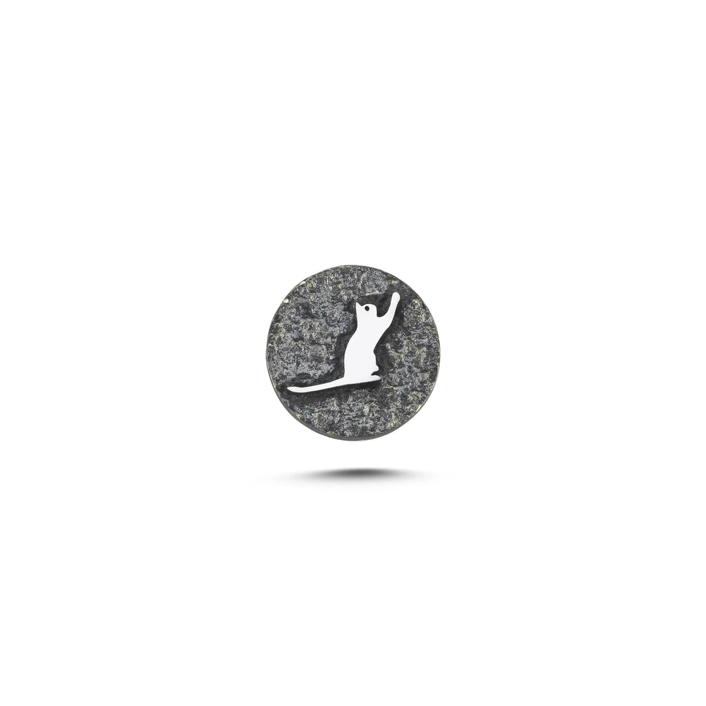 Kedi Sembolü 2 Manyetik Charm - Dark Silver
