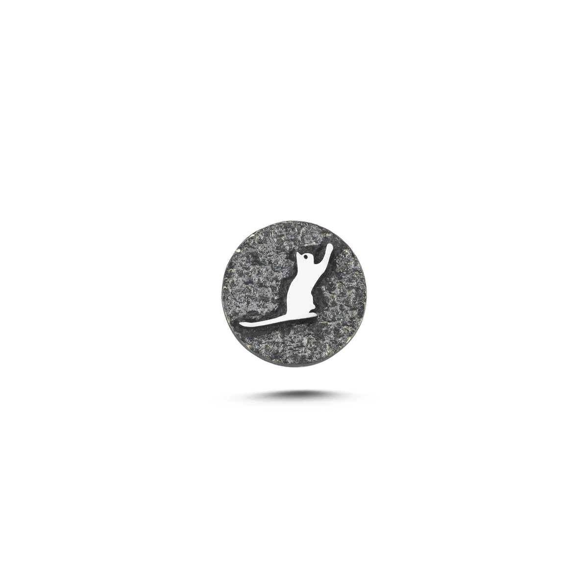 Kedi Sembolü 2 Manyetik Charm - Dark Silver