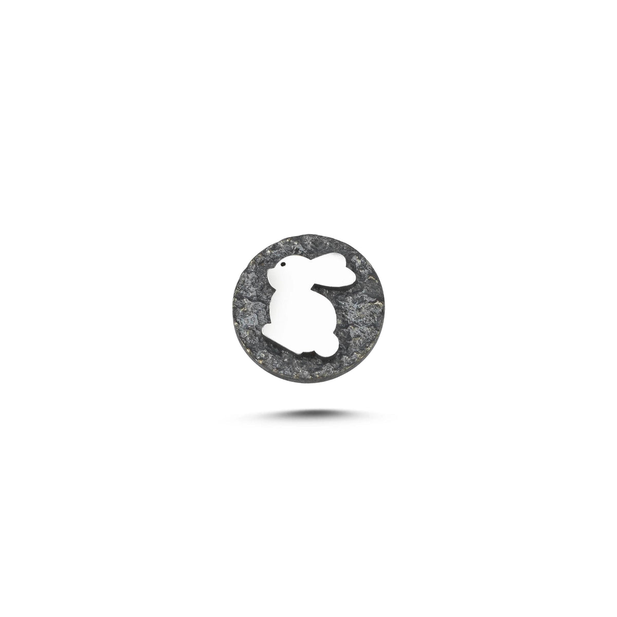 Tavşan Sembolü Manyetik Charm - Dark Silver