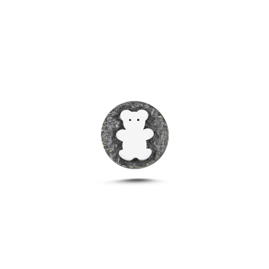 Ayı Sembolü Manyetik Charm - Dark Silver