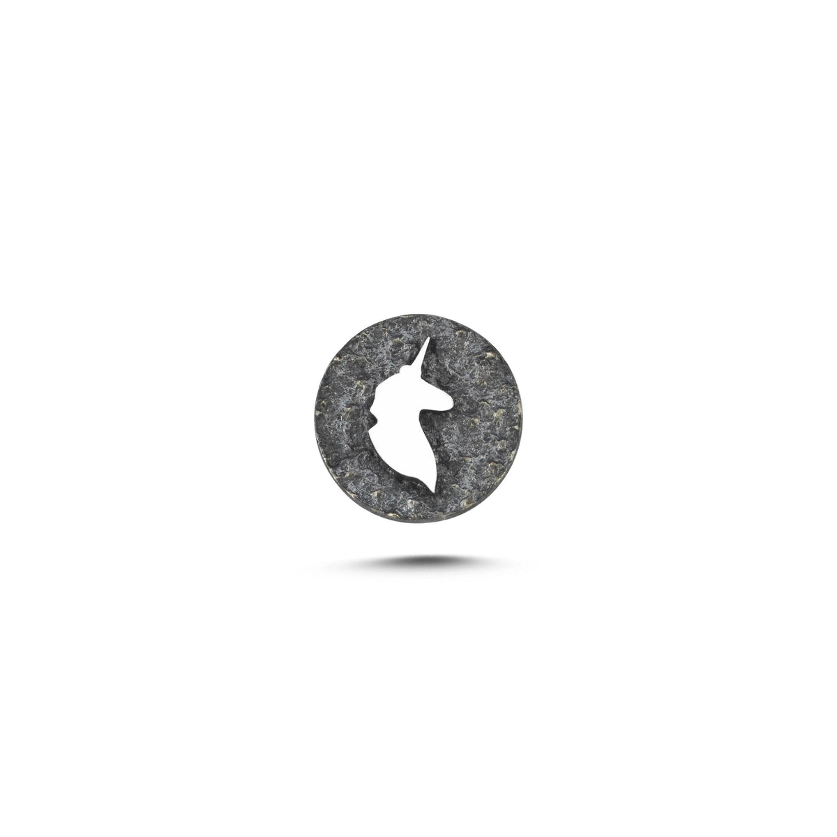 Tek Boynuzlu At Sembolü Manyetik Charm - Dark Silver