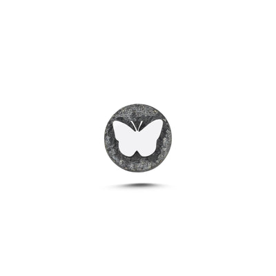 Kelebek Sembolü 2 Manyetik Charm - Dark Silver