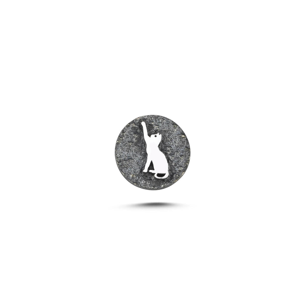 Kedi Sembolü 1 Manyetik Charm - Dark Silver