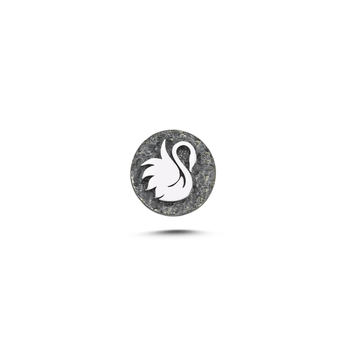 Kuğu Sembolü Manyetik Charm - Dark Silver