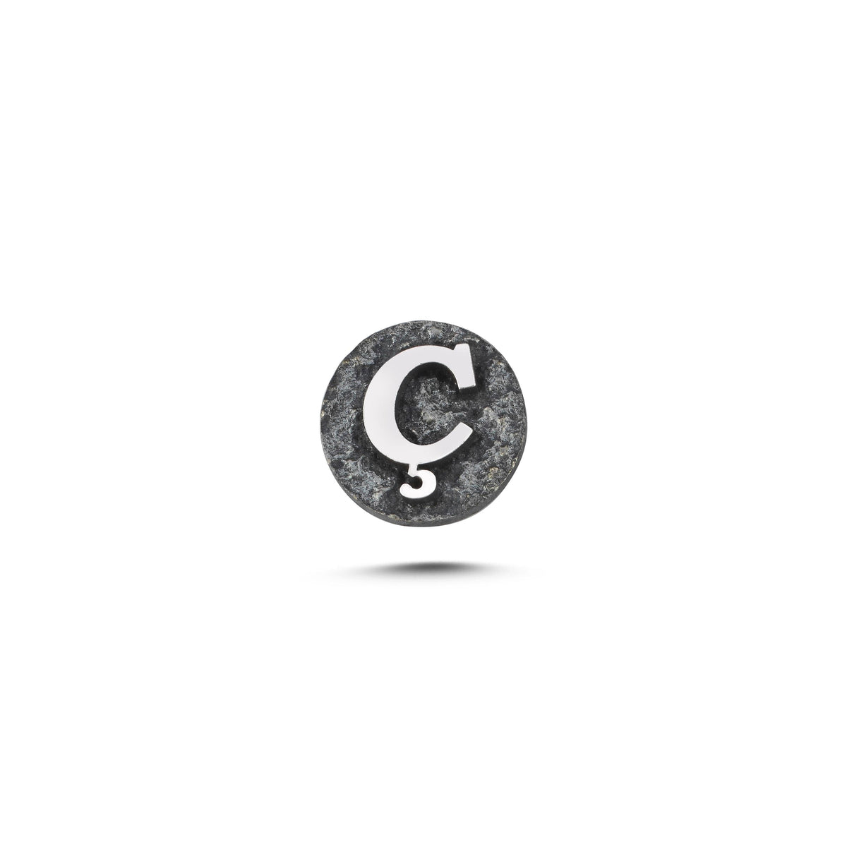 Ç Harfi Manyetik Charm - Dark Silver