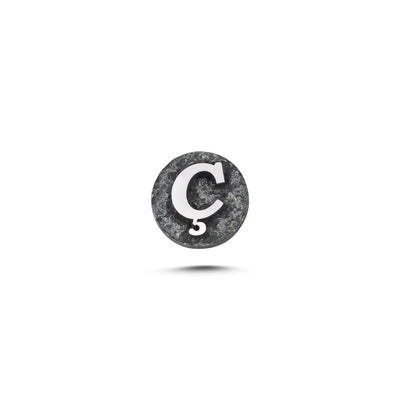 Ç Letter Magnetic Charm - Dark Silver