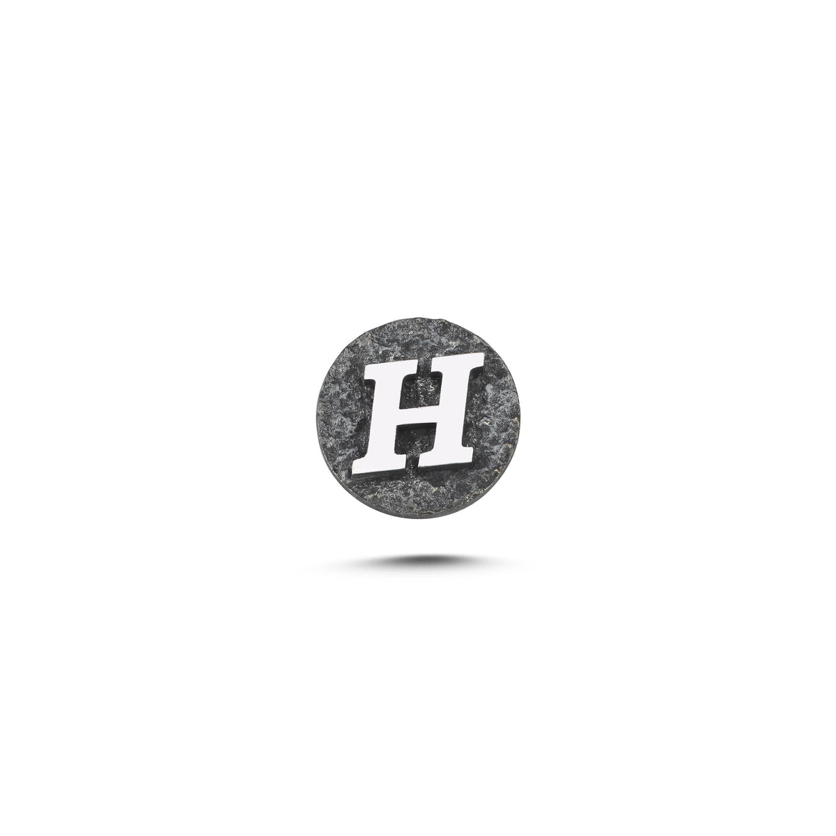 H Harfi Manyetik Charm - Dark Silver