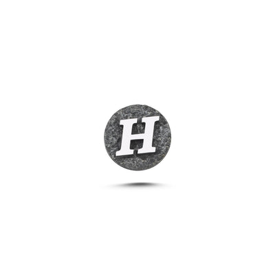 H Letter Magnetic Charm - Dark Silver