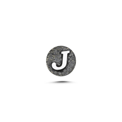 J Letter Magnetic Charm - Dark Silver